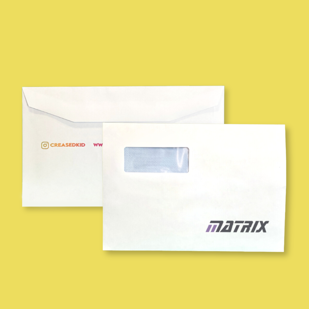 Custom Full Colour Printed Gummed C5 High Windowed Envelopes - 162mm x 235mm