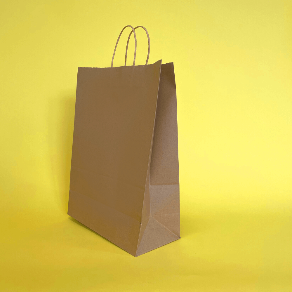Brown Twist Handle Paper Carrier Bags - 320mm x 140mm x 420mm
