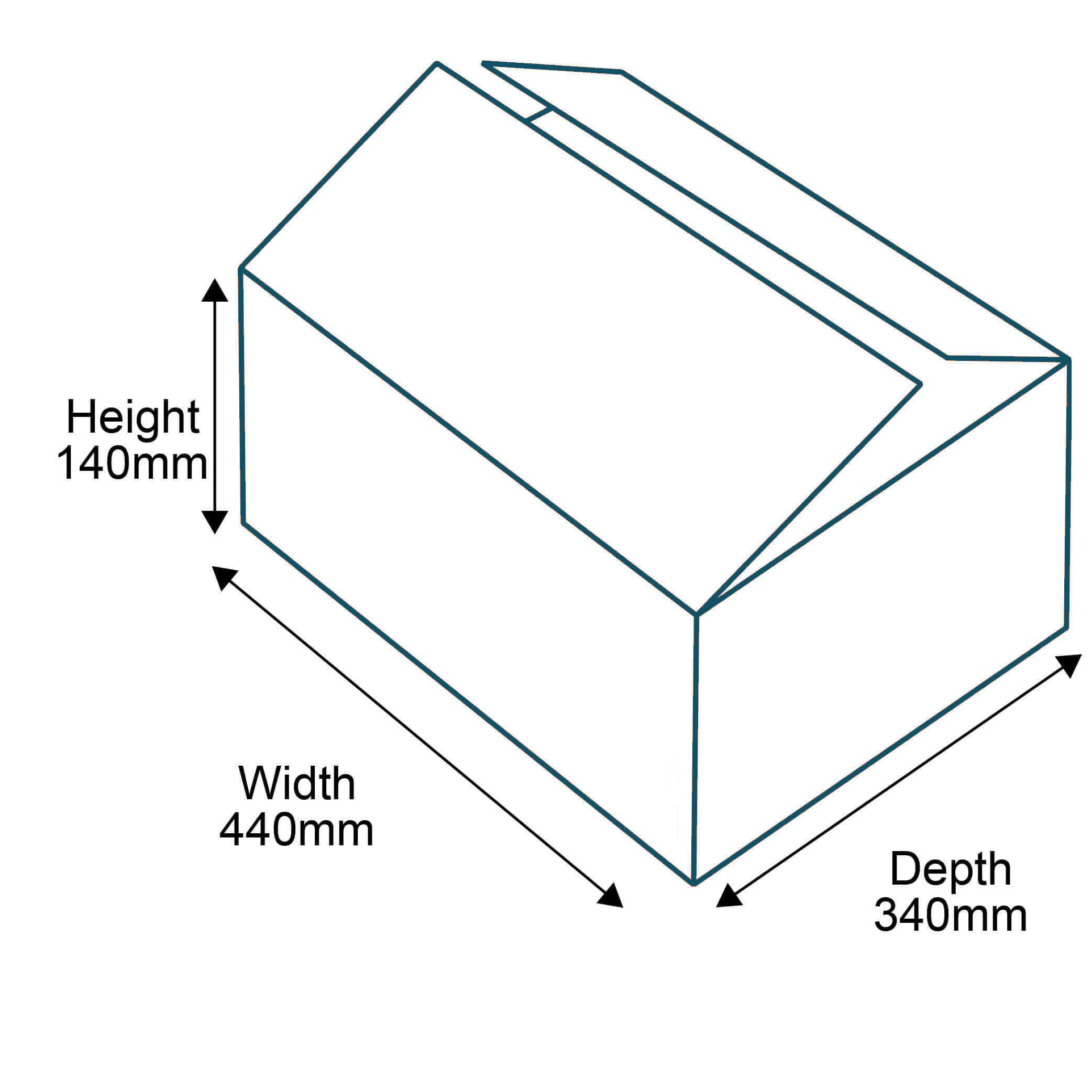 Double Wall Cardboard Boxes - 440mm x 340mm x 140mm