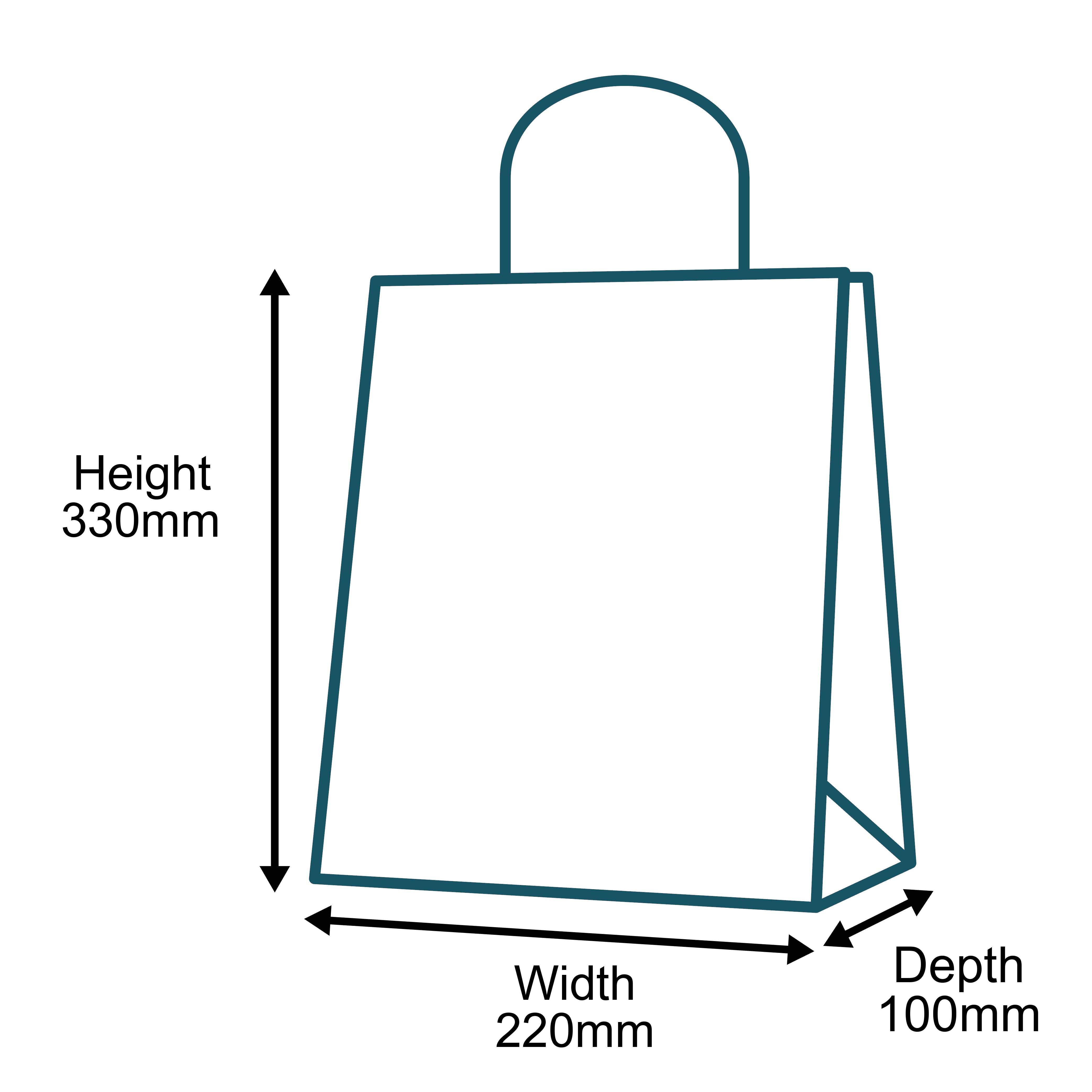 Premium White Twist Handle Paper Carrier Bags - 220mm x 100mm x 330mm