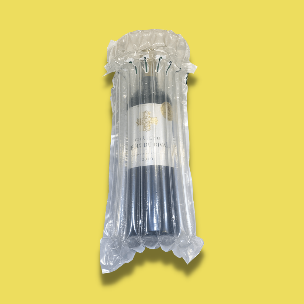 Single Bottle Air Packaging Kit - Includes Air Cushioning Bags, Brown Postal Boxes & Hand Pump