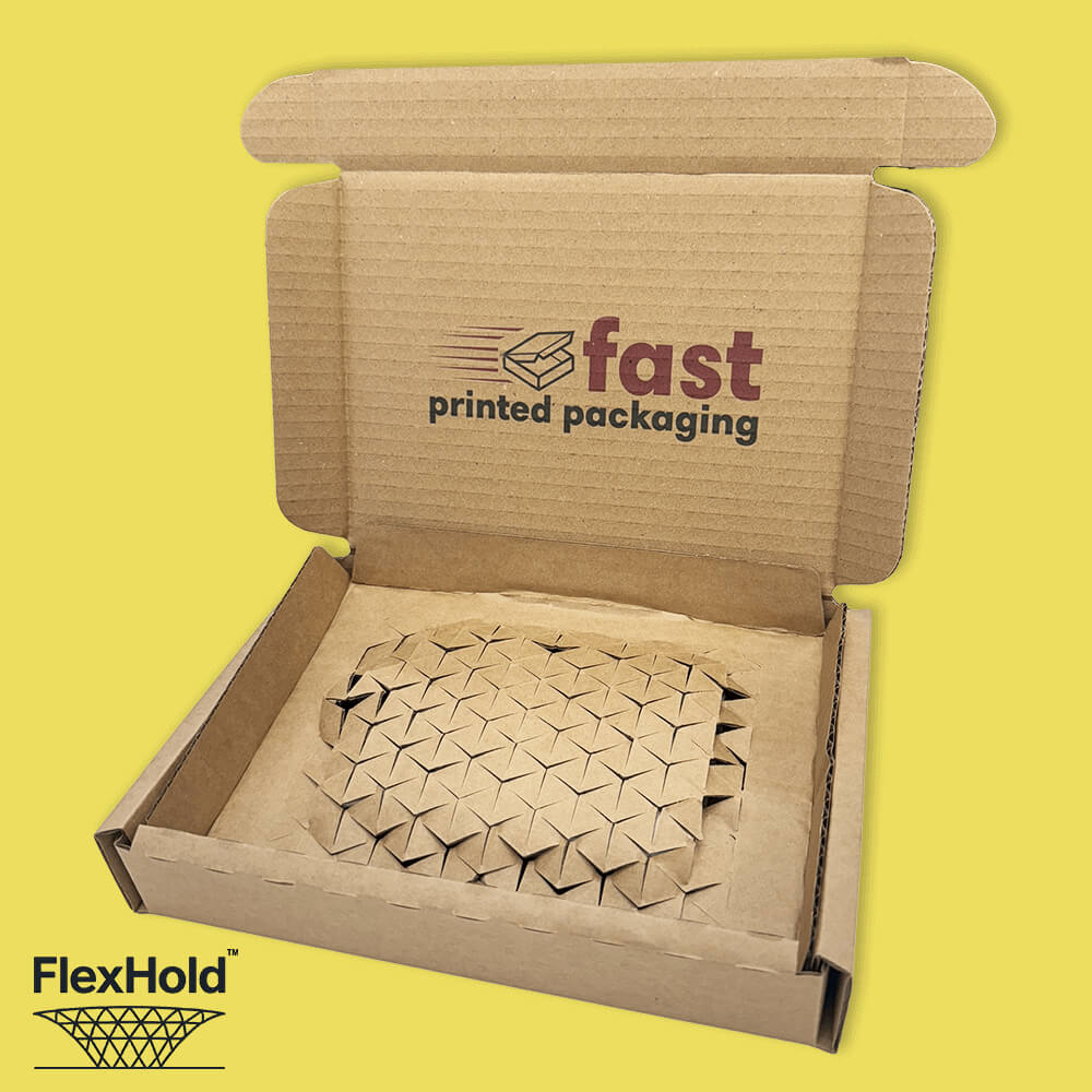 Custom Full Colour Printed Brown FlexHold™ Boxes - 200mm x 150mm x 35mm