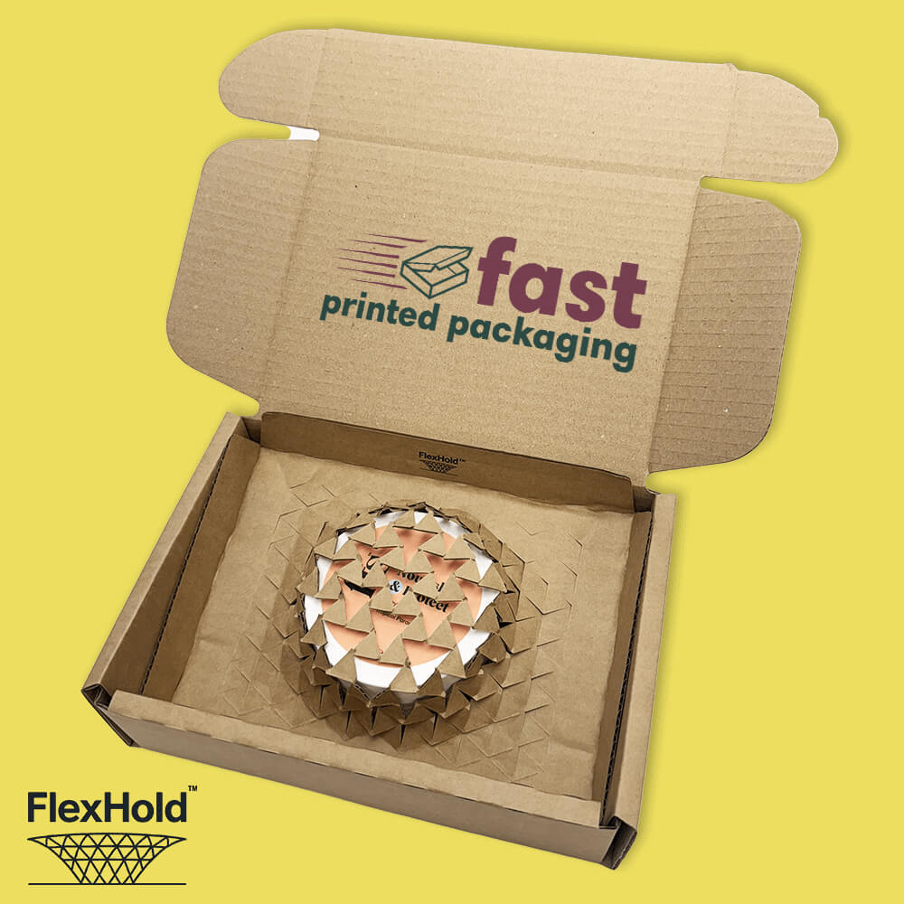 Custom Full Colour Printed Brown FlexHold™ Boxes - 200mm x 150mm x 60mm