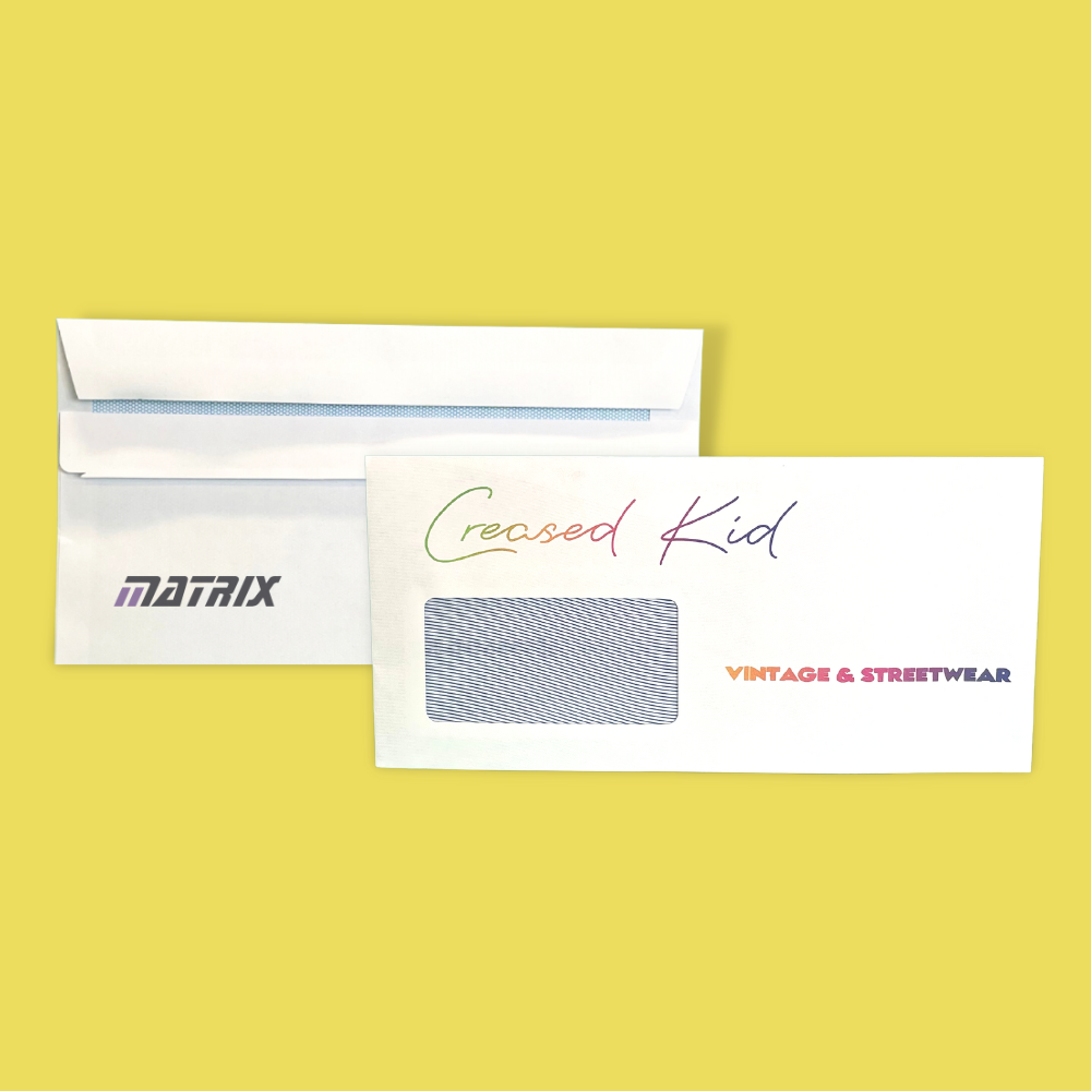 Custom Full Colour Printed Self Seal DL Windowed Wallet Envelopes - 110mm x 220mm