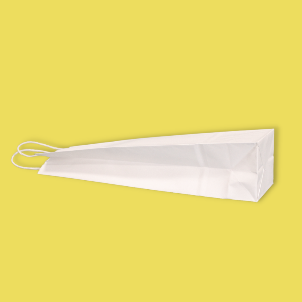 White Twist Handle Paper Carrier Bags - 110mm x 85mm x 360mm