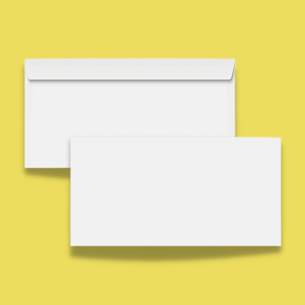 Gummed DL Non Windowed Envelopes - 114mm x 235mm