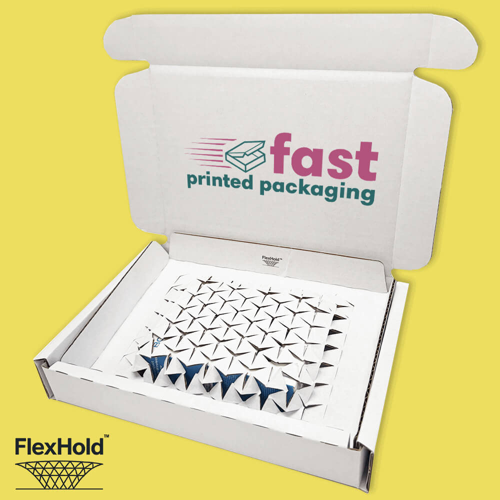 Custom Full Colour Printed White FlexHold™ Boxes - 320mm x 220mm x 55mm