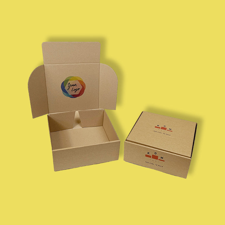 Custom Full Colour Printed Brown PiP Small Parcel Cake Box - 254mm x 254mm x 102mm