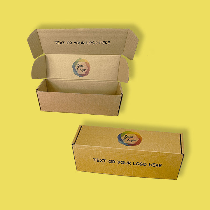 Custom Full Colour Printed Brown PiP Small Parcel Postal Box - 340mm x 110mm x 110mm
