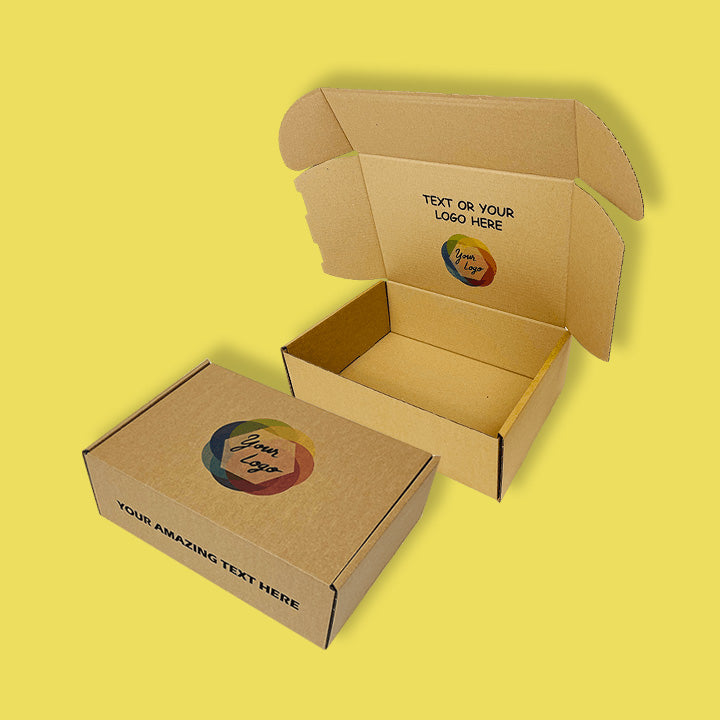 Custom Full Colour Printed Brown PiP Small Parcel Postal Box - 375mm x 255mm x 150mm
