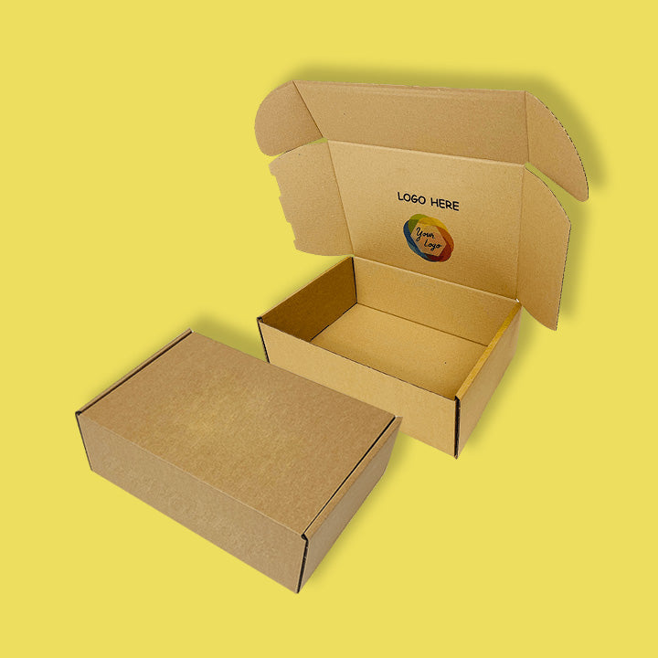 Custom Full Colour Printed Brown PiP Small Parcel Postal Box - 375mm x 255mm x 150mm