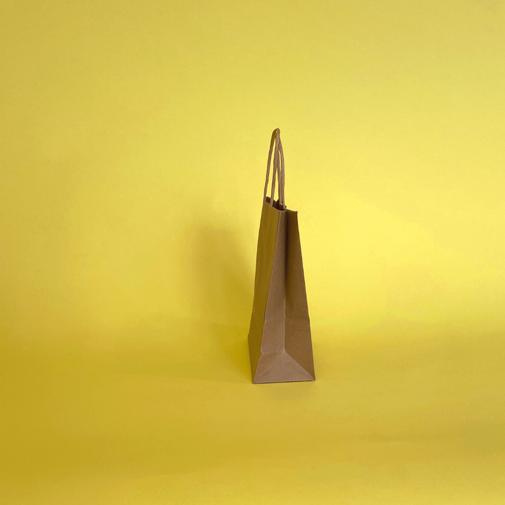 Brown Twist Handle Paper Carrier Bags - 190mm x 80mm x 210mm