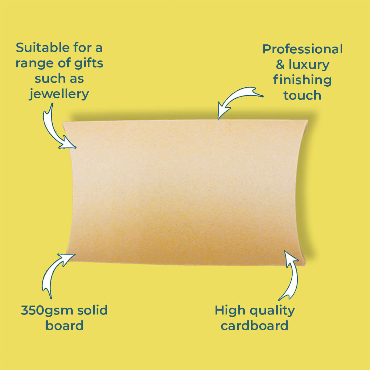 Brown C6 Pillow Boxes - 162mm x 114mm x 35mm