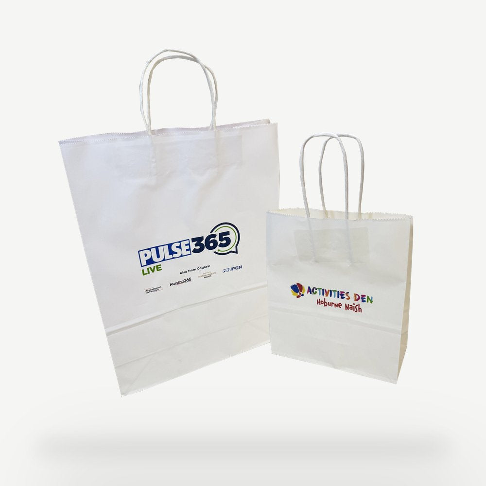 Customised Printed Twist Handle Paper Carrier Bags