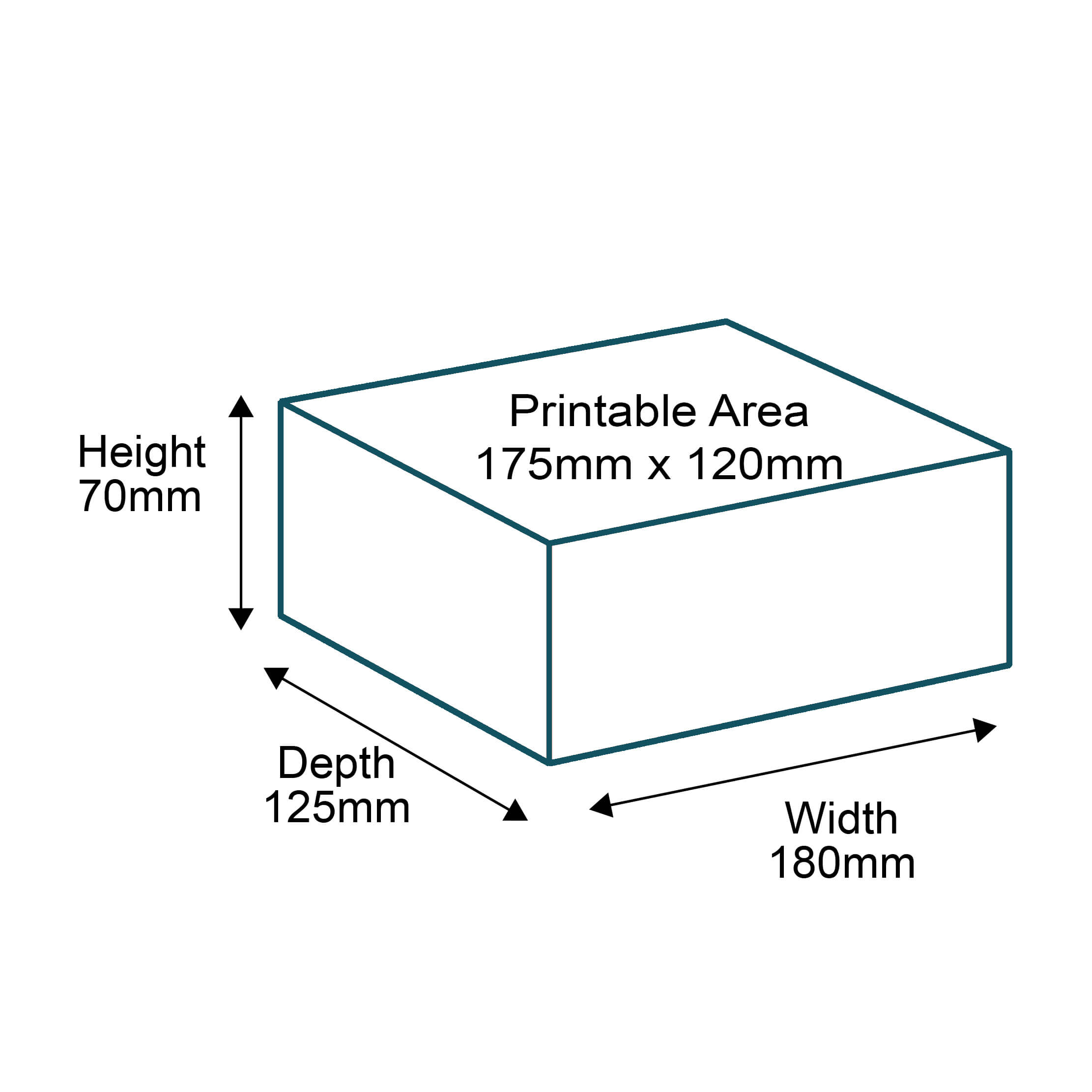 Custom Full Colour Printed White Magnetic Box - 180mm x 125mm x 70mm