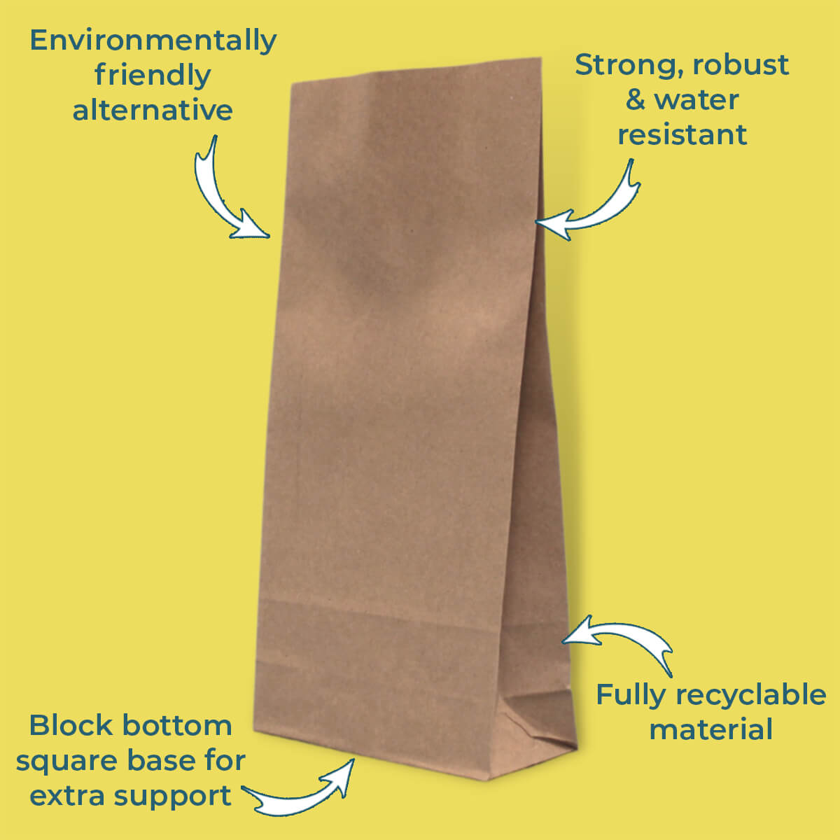 General Use Brown Paper Bags - 175mm x 115mm x 345mm