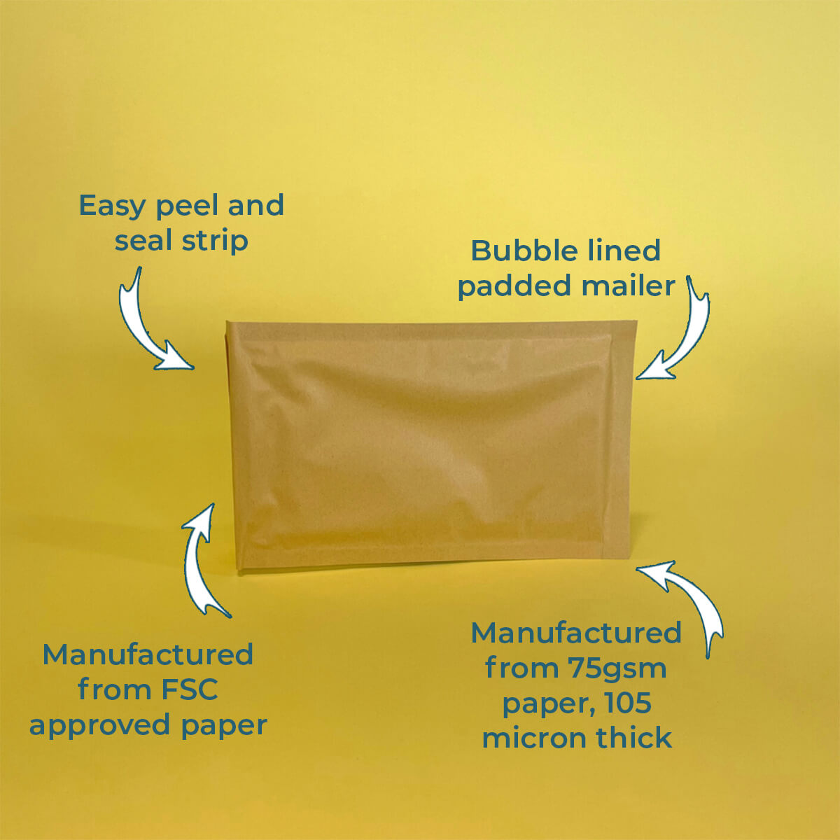 Gold Padded Envelopes & Mailers - 300mm x 445mm