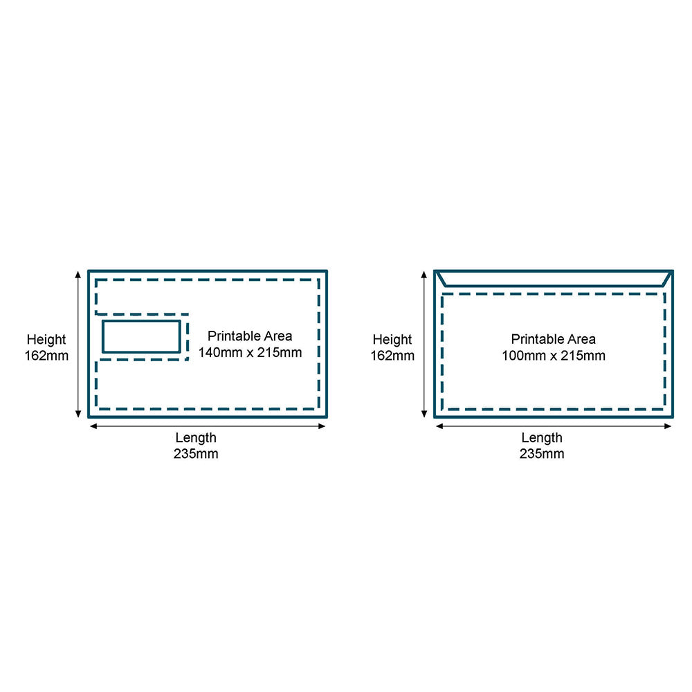 Custom Full Colour Printed Folding Inserting Machine C5 High Windowed Envelopes - 162mm x 235mm