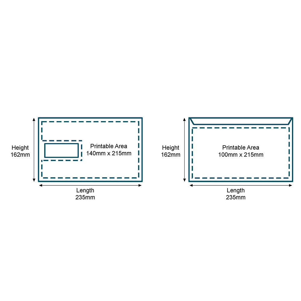 Custom Full Colour Printed Folding Inserting Machine C5 Windowed Envelopes - 162mm x 235mm