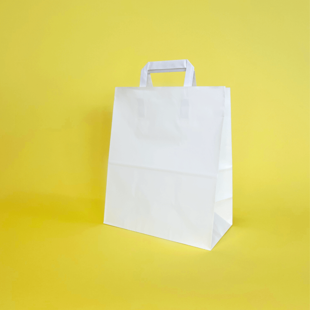 White paper carrier bags shop