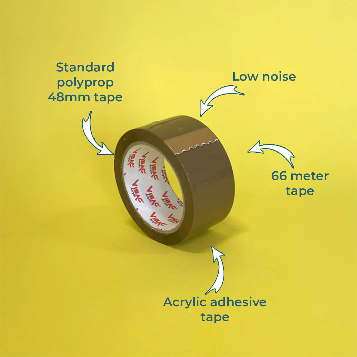 Rolls Of Low Noise Brown Packaging Parcel Tape - 48mm x 66m