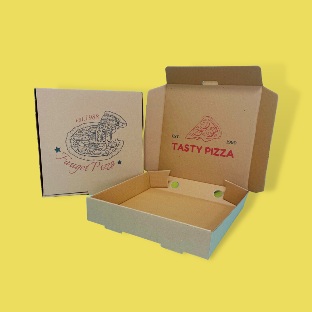 Personalised & Custom Printed Brown 9 Inch Pizza Boxes (Size ...