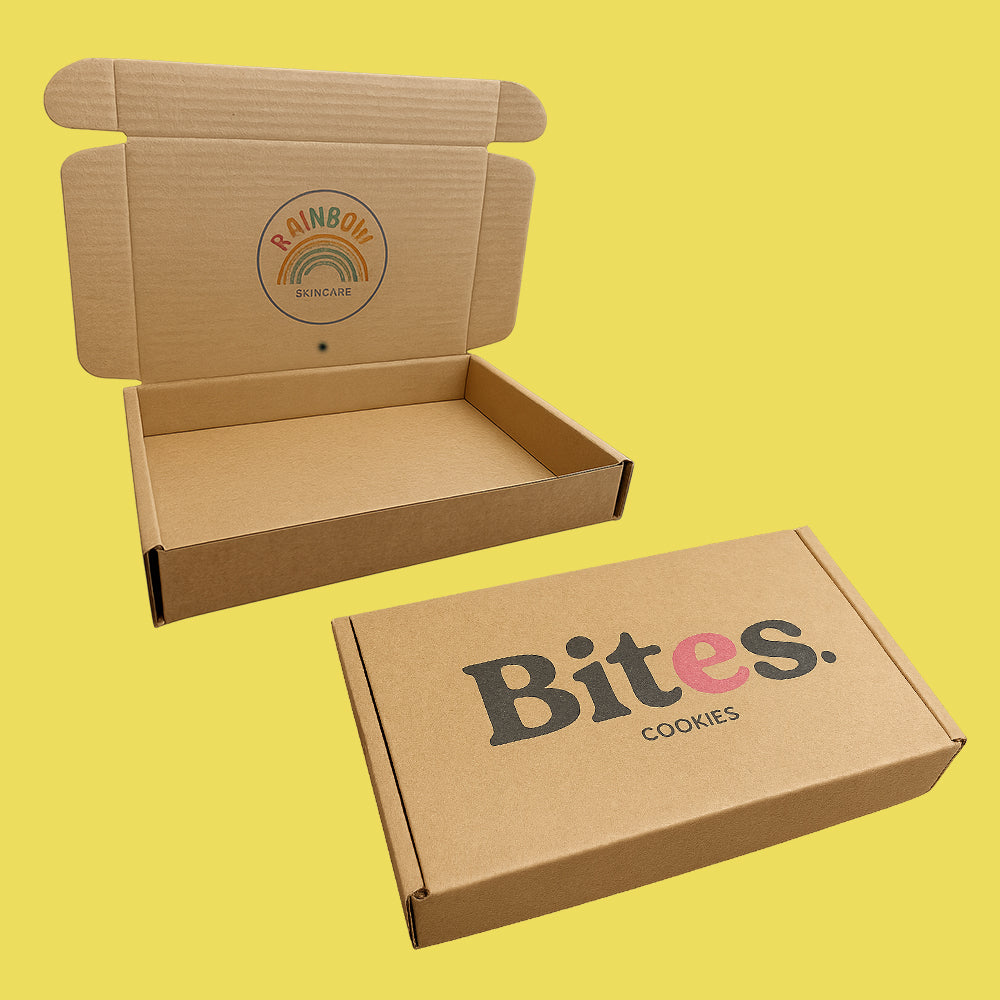 Custom Full Colour Printed Brown PiP Small Parcel Postal Box - 340mm x 210mm x 50mm