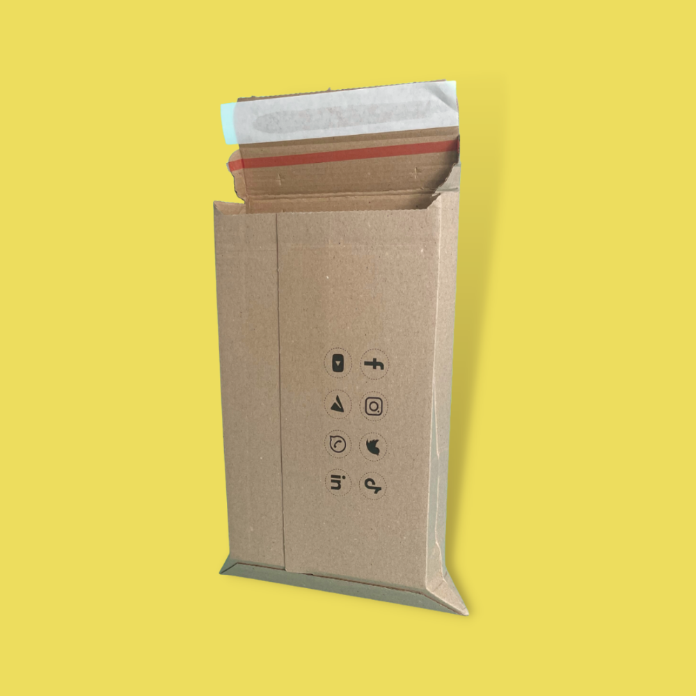 Custom Full Colour Printed Corrugated Pocket Boxes - 340mm x 235mm
