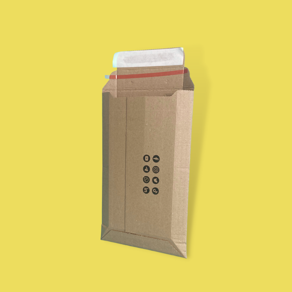 Custom Full Colour Printed Corrugated Pocket Envelopes - 250mm x 150mm