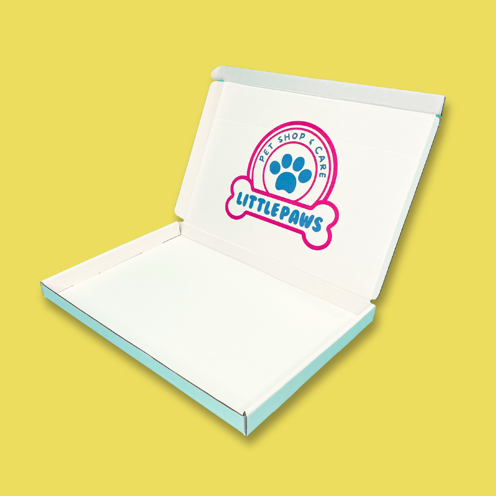 Custom Full Colour Printed White PiP Large Letter Postal Box - 330mm x 220mm x 23mm