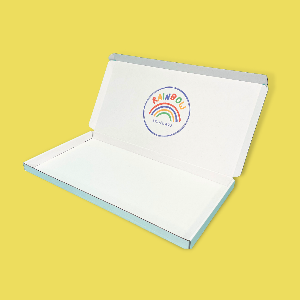 Custom Full Colour Printed White PiP Large Letter Postal Box - 430mm x 219mm x 23mm