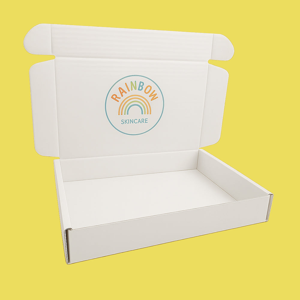 Custom Full Colour Printed White PiP Small Parcel Postal Box - 340mm x 210mm x 50mm