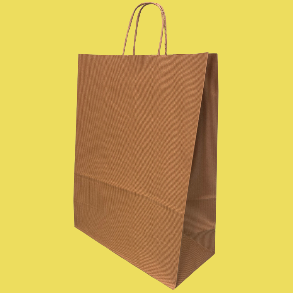 Premium Brown Twist Handle Paper Carrier Bags - 320mm x 150mm x 420mm