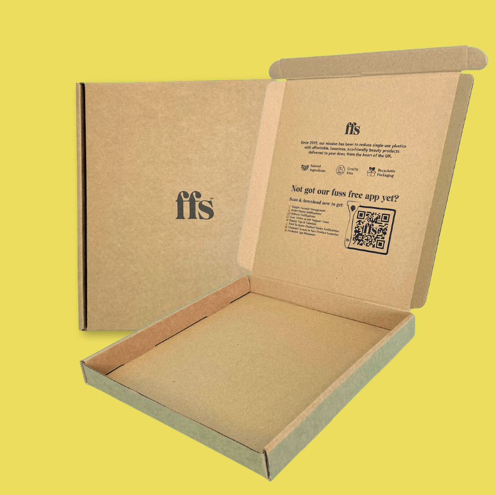 Custom Full Colour Printed Brown PiP Large Letter Postal Box - 220mm x 206mm x 22mm