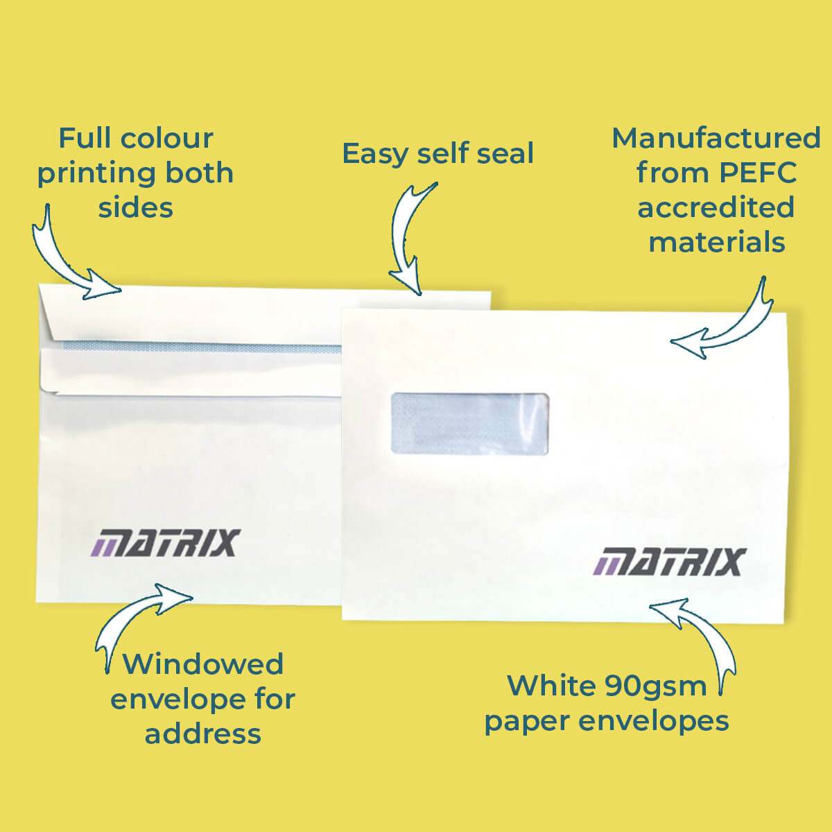 Custom Full Colour Printed Self Seal C5 Windowed Wallet Envelopes - 162mm x 229mm