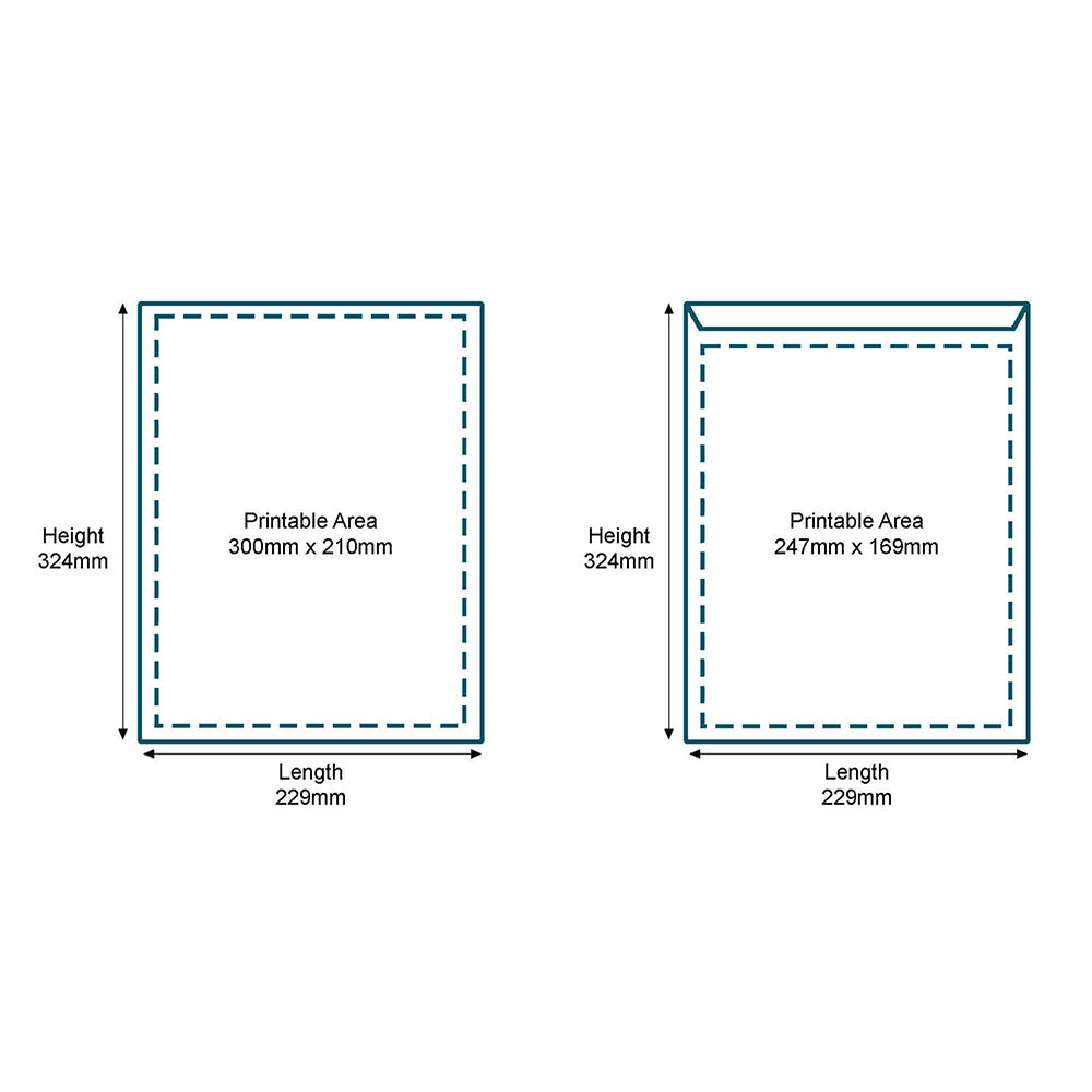 Custom Full Colour Printed Self Seal C4 Non Windowed Pocket Envelopes - 324mm x 229mm