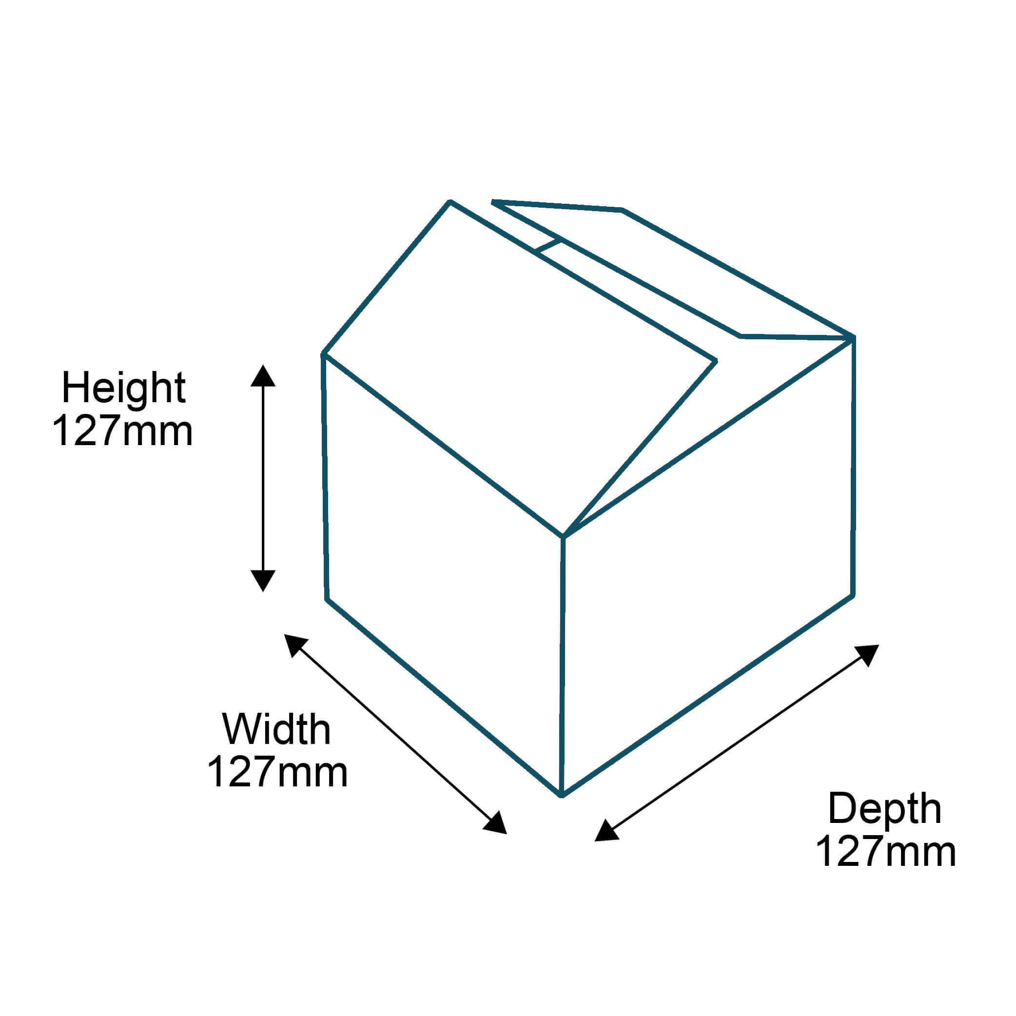 Single Wall Cardboard Boxes - 127mm x 127mm x 127mm