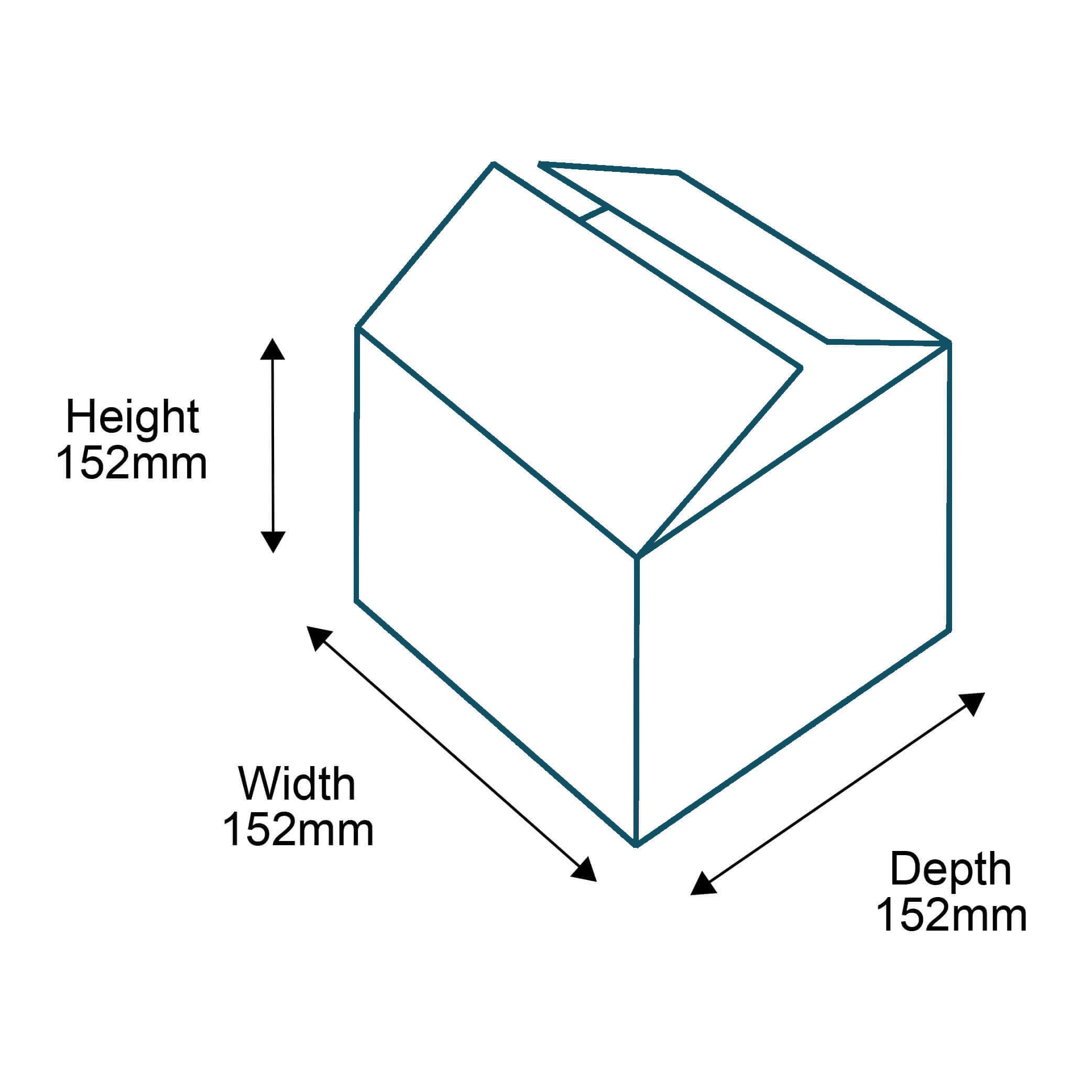 Single Wall Cardboard Boxes - 152mm x 152mm x 152mm