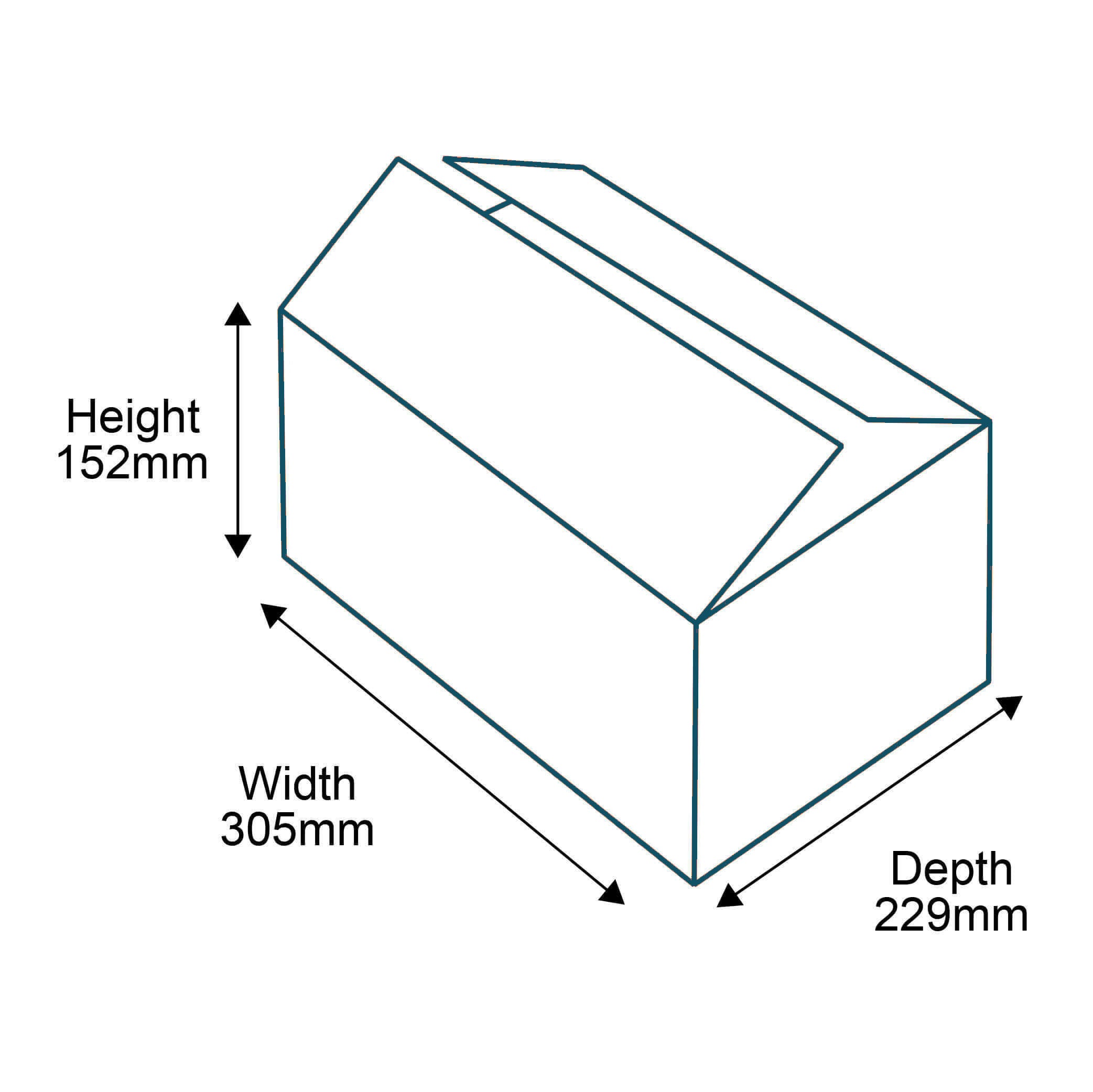 Custom Full Colour Printed Single Wall Cardboard Boxes - 305mm x 229mm x 152mm