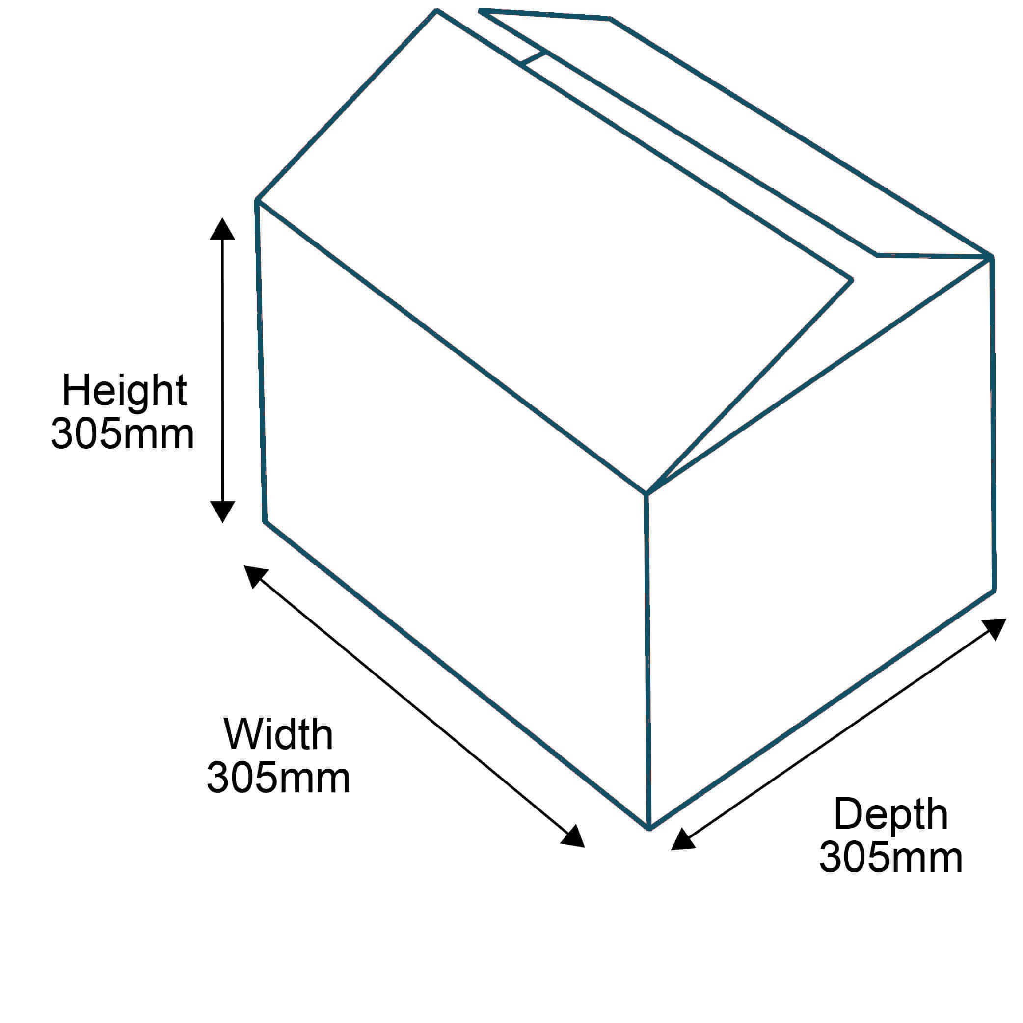 Single Wall Cardboard Boxes - 305mm x 305mm x 305mm