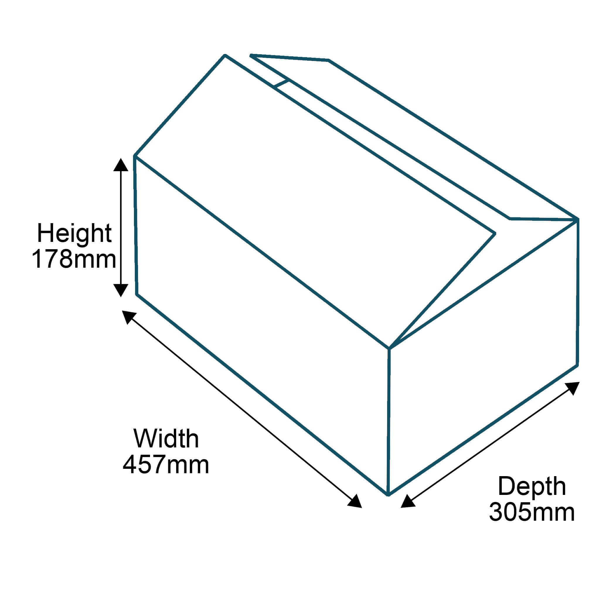 Single Wall Cardboard Boxes - 457mm x 305mm x 178mm