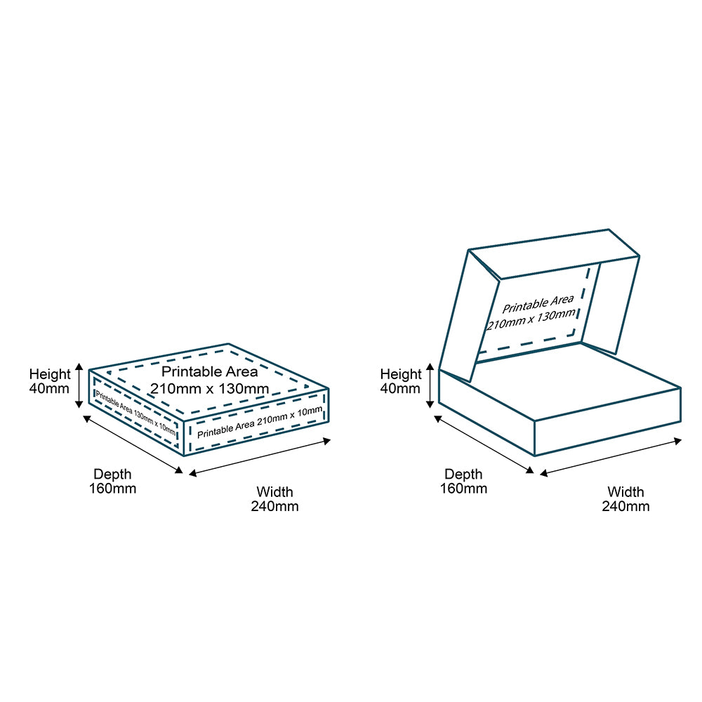 Custom Full Colour Printed Brown PiP Small Parcel Postal Box - 240mm x 160mm x 40mm