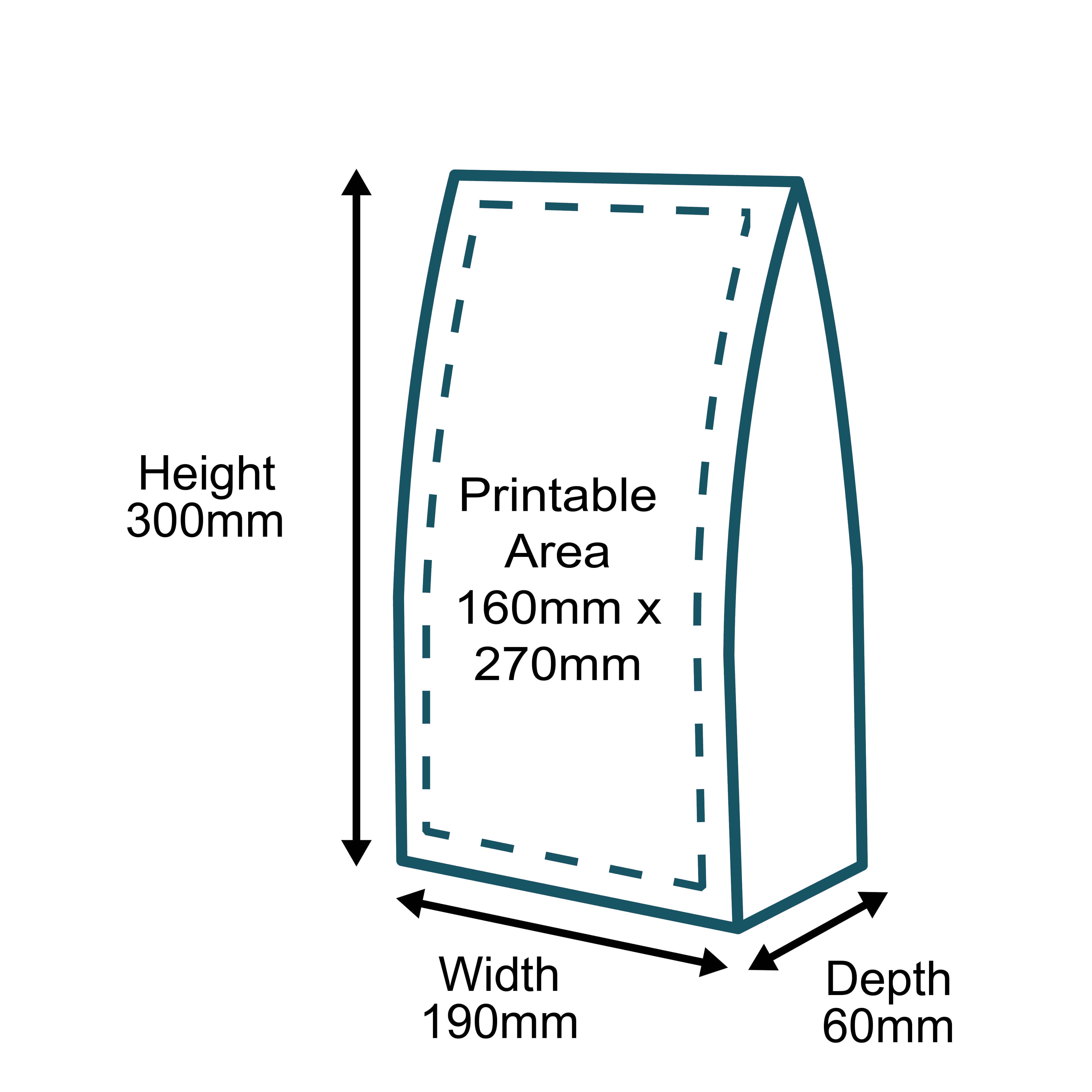 Custom Full Colour Printed Brown Paper Mailing Bags - 190mm x 60mm x 300mm