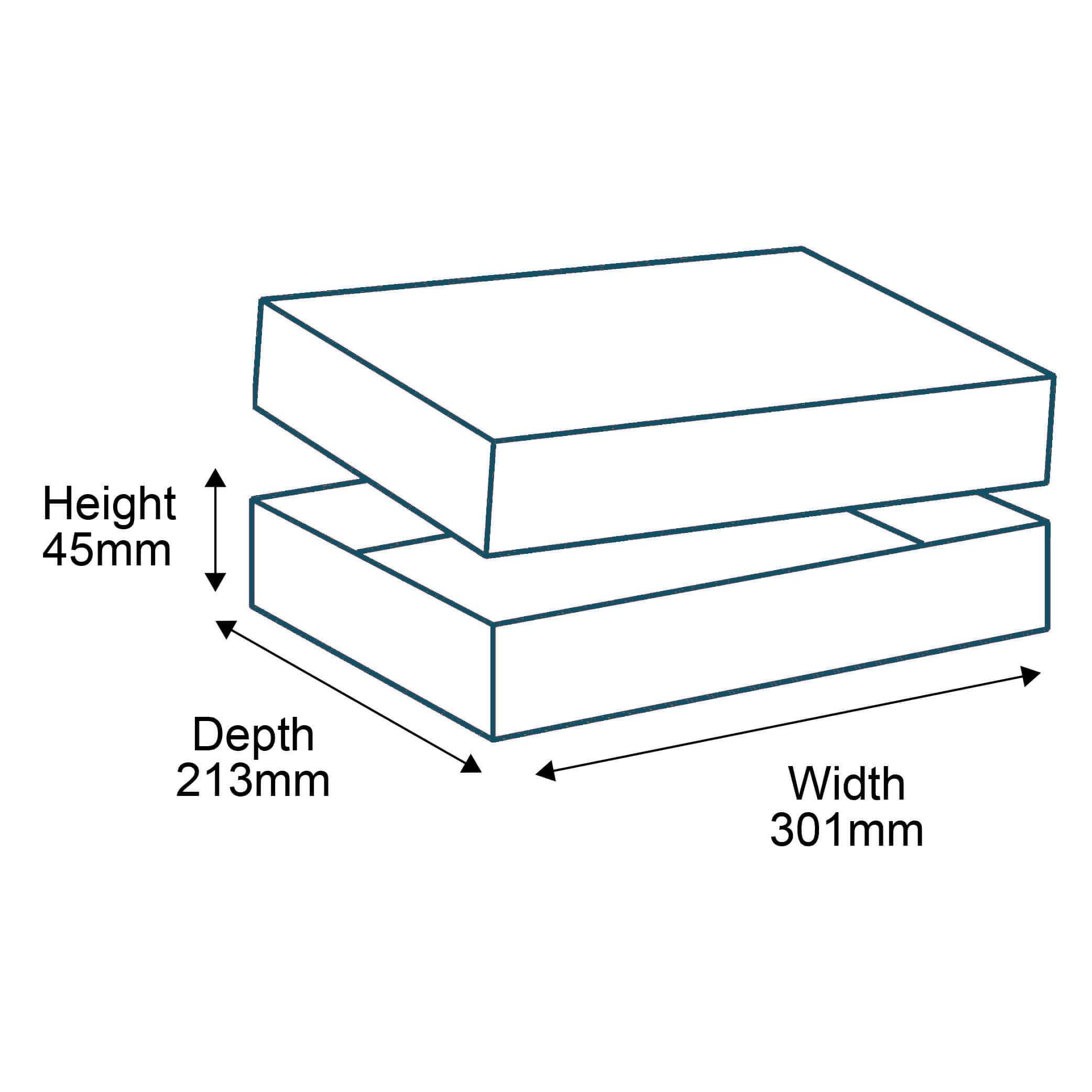 Brown A4 Telescopic Boxes - 301mm x 213mm x 45mm