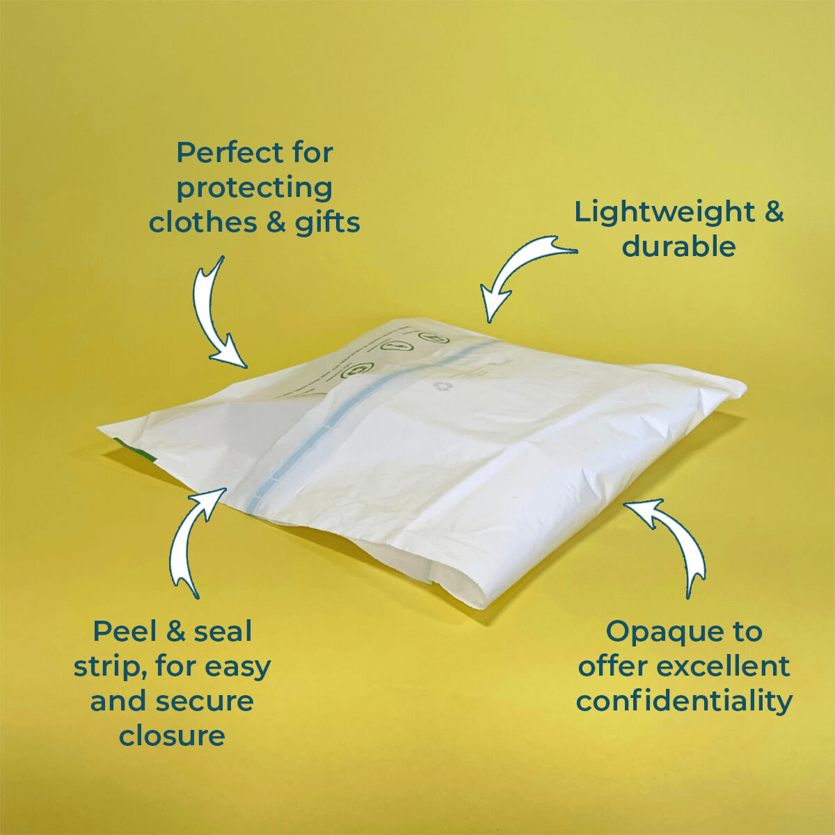 White Polythene Mailing Bags - 305mm x 406mm