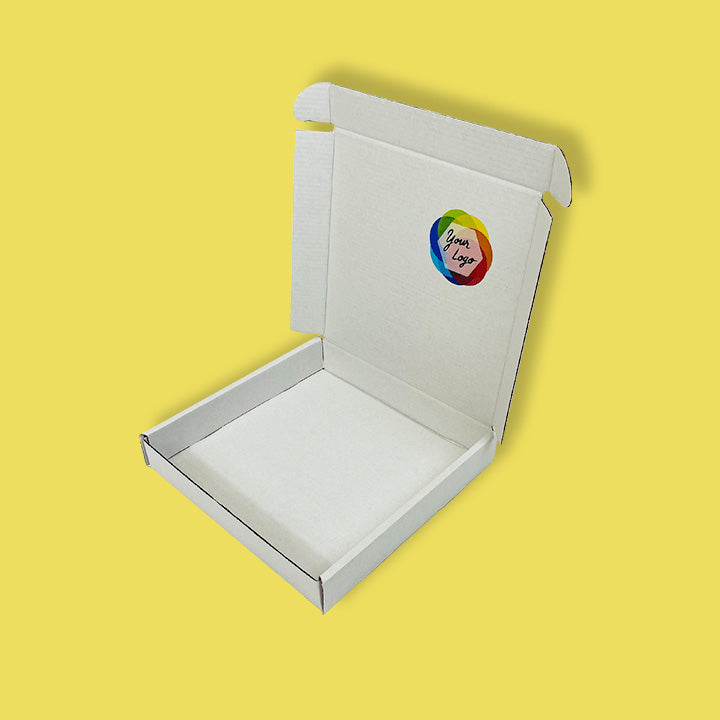 Custom Full Colour Printed White PiP Small Parcel Postal Box - 240mm x 240mm x 40mm