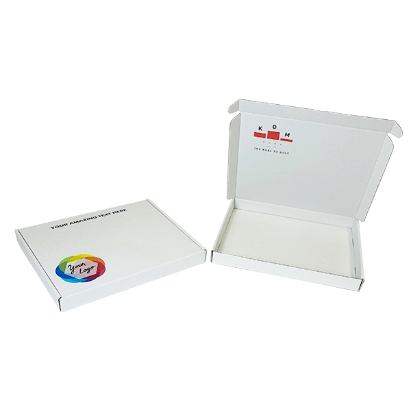 Custom Full Colour Printed White PiP Small Parcel Postal Box - 400mm x 330mm x 40mm